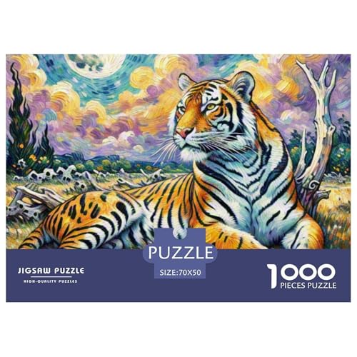 Tiger 1000 Teile Puzzle Tiere Geschenke Für Frauen/Männer Herausforderung Detailreich Spielzeug Pädagogisches Spiel 70x50cm/1000pcs von OJASDBDJE