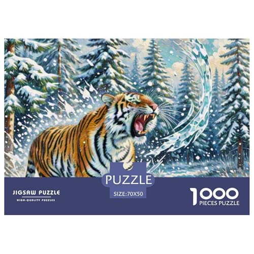 Tiger 1000 Teile Puzzles Tiere Für Kinder Ab 12 Jahren Entspannend Detailreich Spielzeug Lernspiel 70x50cm/1000pcs von OJASDBDJE