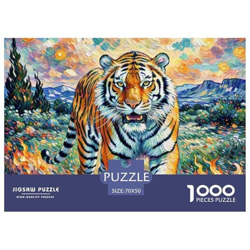 Tiger 1000 Teile Puzzles Tiere Für Kinder Ab 12 Jahren Entspannend Detailreich Spielzeug Lernspiel 70x50cm/1000pcs von OJASDBDJE