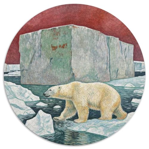 Ursus Maritimus Mit 1000 Teilen Puzzle Tier Runde Kreispuzzles Geeignet Ab 12 Jahren Pädagogisches Für Erwachsene Kinder Buntes Tier Stressabbau-Spielzeug 1000pcs (67.5x67.5cm) von OJASDBDJE
