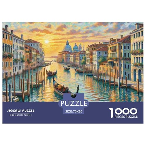 Venedig 1000 Teile Puzzle Architektur Geschenke Für Frauen/Männer Herausforderung Detailreich Spaß Lernspiel 70x50cm/1000pcs von OJASDBDJE