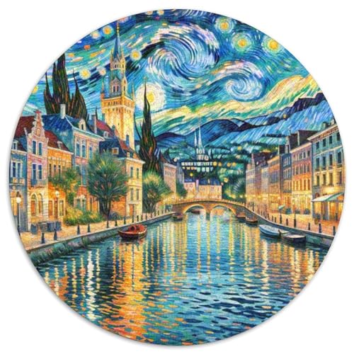 Venedig Mit 1000 Teilen Puzzle Architektur Rund Puzzle Für Erwachsene Und Kinder Pädagogisches Für Erwachsene Kinder Buntes Tier Stressabbau-Spielzeug 1000pcs (67.5x67.5cm) von OJASDBDJE