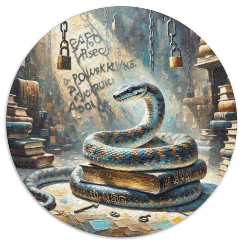 Verbotenes Buch der Schlange Mit 1000 Teilen Puzzles Magische Fantasie Rund Puzzle Geeignet Ab 12 Jahren Pädagogisches Für Erwachsene Kinder Buntes Tier Geschenke 1000pcs (67.5x67.5cm) von OJASDBDJE