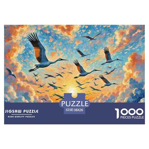 Weißer Storch 1000 Teile Puzzle Vogel Für Die Ganze Familie Herausforderung Detailreich Spielzeug Pädagogisches Spiel 38x26cm/1000pcs von OJASDBDJE