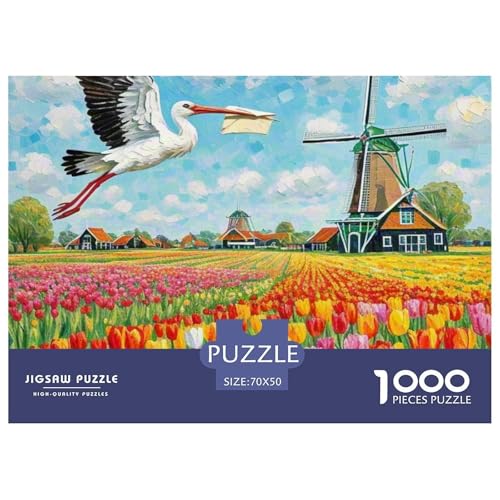 Weißer Storch 1000 Teile Puzzle Vogel Geschenke Für Frauen/Männer Entspannend Detailreich Spielzeug Lernspiel 70x50cm/1000pcs von OJASDBDJE