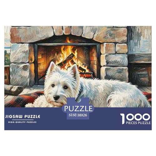 Westie 1000 Teile Puzzle Haustier Hund Für Die Ganze Familie Herausforderung Detailreich Spielzeug Pädagogisches Spiel 38x26cm/1000pcs von OJASDBDJE