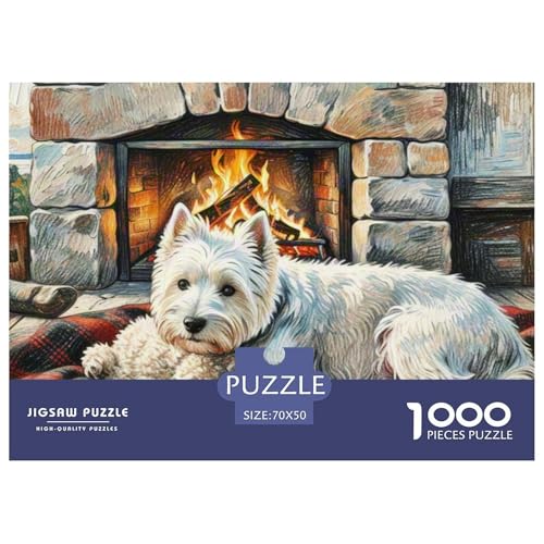 Westie 1000 Teile Puzzle Haustier Hund Für Kinder Ab 12 Jahren Entspannend Detailreich Spielzeug Lernspiel 70x50cm/1000pcs von OJASDBDJE