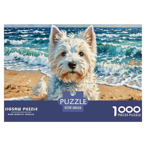 Westie 1000 Teile Puzzle Haustier Hund Für Kinder Ab 12 Jahren Herausforderung Detailreich Spaß Lernspiel 38x26cm/1000pcs von OJASDBDJE