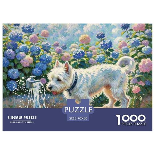 Westie 1000 Teile Puzzle Haustier Hund Geschenke Für Frauen/Männer Entspannend Premium-Qualität Spielzeug Lernspiel 70x50cm/1000pcs von OJASDBDJE