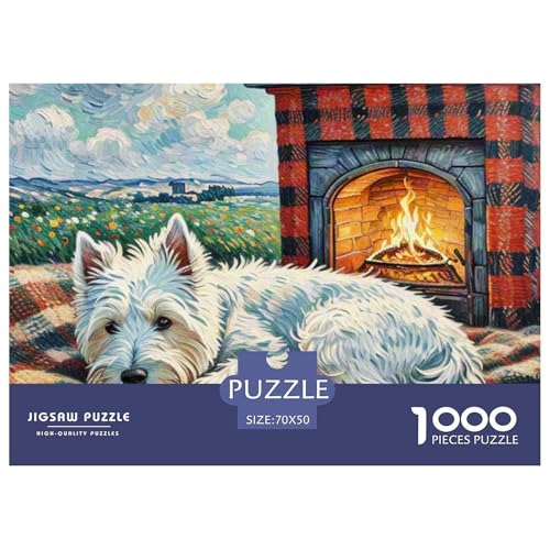 Westie 1000 Teile Puzzle Haustier Hund Geschenke Für Frauen/Männer Entspannend Premium-Qualität Spielzeug Pädagogisches Spiel 70x50cm/1000pcs von OJASDBDJE