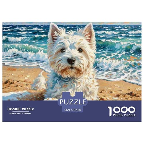 Westie 1000 Teile Puzzle Haustier Hund Geschenke Für Frauen/Männer Herausforderung Detailreich Spielzeug Lernspiel 70x50cm/1000pcs von OJASDBDJE