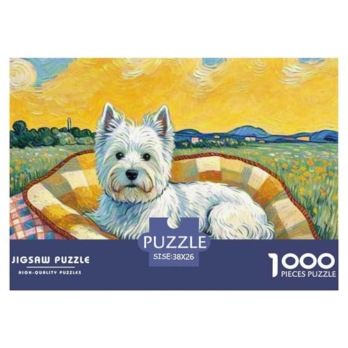Westie 1000 Teile Puzzles Haustier Hund Für Kinder Ab 12 Jahren Entspannend Detailreich Spaß Lernspiel 38x26cm/1000pcs von OJASDBDJE
