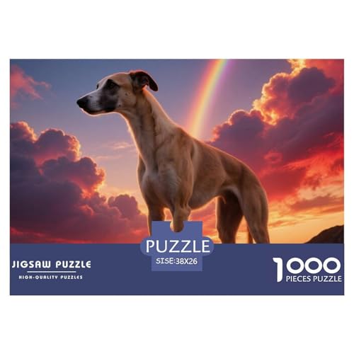 Whippet 1000 Teile Puzzle Haustier Hund Für Die Ganze Familie Entspannend Detailreich Spaß Lernspiel 38x26cm/1000pcs von OJASDBDJE