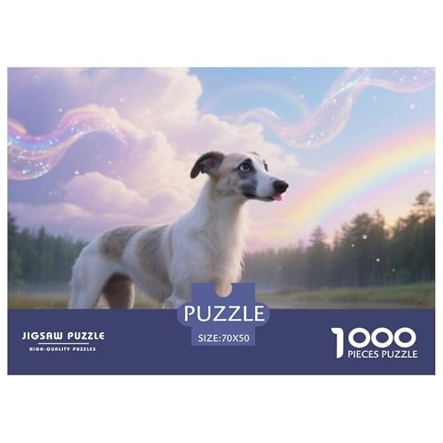 Whippet 1000 Teile Puzzle Haustier Hund Für Die Ganze Familie Entspannend Detailreich Spaß Lernspiel 70x50cm/1000pcs von OJASDBDJE