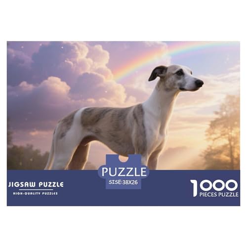 Whippet 1000 Teile Puzzle Haustier Hund Für Die Ganze Familie Entspannend Detailreich Spielzeug Pädagogisches Spiel 38x26cm/1000pcs von OJASDBDJE
