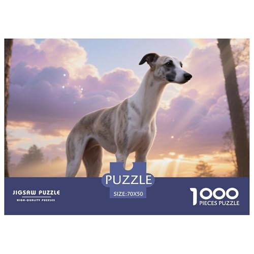 Whippet 1000 Teile Puzzle Haustier Hund Für Die Ganze Familie Entspannend Premium-Qualität Spaß Pädagogisches Spiel 70x50cm/1000pcs von OJASDBDJE