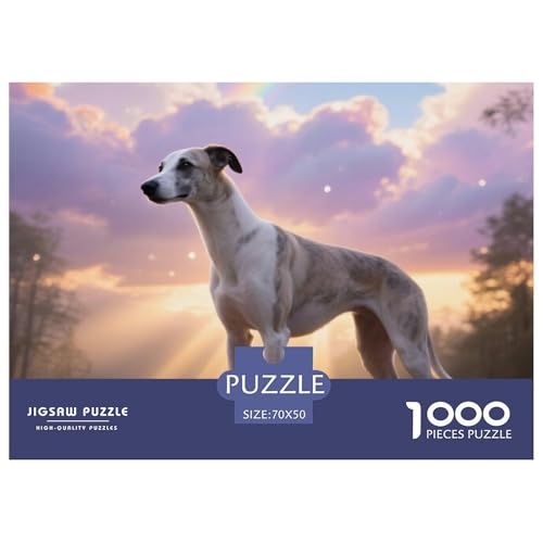 Whippet 1000 Teile Puzzle Haustier Hund Für Die Ganze Familie Herausforderung Detailreich Spaß Lernspiel 70x50cm/1000pcs von OJASDBDJE