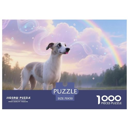 Whippet 1000 Teile Puzzle Haustier Hund Für Die Ganze Familie Herausforderung Detailreich Spielzeug Lernspiel 70x50cm/1000pcs von OJASDBDJE