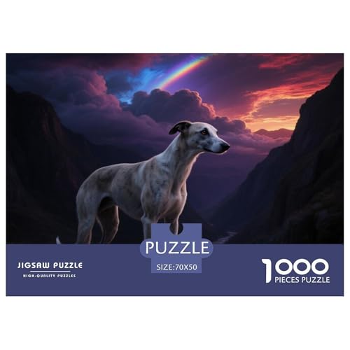 Whippet 1000 Teile Puzzle Haustier Hund Für Kinder Ab 12 Jahren Entspannend Detailreich Spielzeug Lernspiel 70x50cm/1000pcs von OJASDBDJE