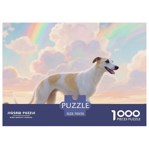Whippet 1000 Teile Puzzle Haustier Hund Für Kinder Ab 12 Jahren Herausforderung Detailreich Spaß Lernspiel 70x50cm/1000pcs von OJASDBDJE