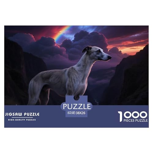 Whippet 1000 Teile Puzzle Haustier Hund Für Kinder Ab 12 Jahren Herausforderung Detailreich Spielzeug Lernspiel 38x26cm/1000pcs von OJASDBDJE