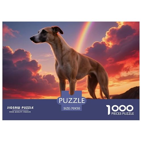 Whippet 1000 Teile Puzzle Haustier Hund Für Kinder Ab 12 Jahren Herausforderung Detailreich Spielzeug Lernspiel 70x50cm/1000pcs von OJASDBDJE