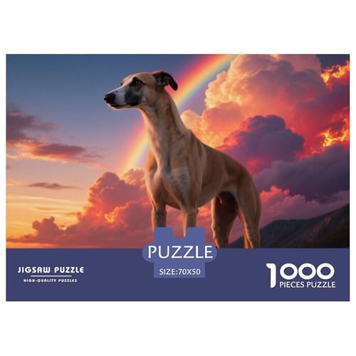 Whippet 1000 Teile Puzzle Haustier Hund Geschenke Für Frauen/Männer Entspannend Premium-Qualität Spielzeug Lernspiel 70x50cm/1000pcs von OJASDBDJE
