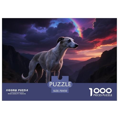 Whippet 1000 Teile Puzzle Haustier Hund Geschenke Für Frauen/Männer Entspannend Premium-Qualität Spielzeug Lernspiel 70x50cm/1000pcs von OJASDBDJE