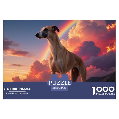 Whippet 1000 Teile Puzzle Haustier Hund Geschenke Für Frauen/Männer Herausforderung Detailreich Spaß Lernspiel 38x26cm/1000pcs von OJASDBDJE