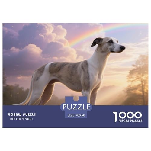 Whippet 1000 Teile Puzzles Haustier Hund Für Kinder Ab 12 Jahren Entspannend Detailreich Spaß Lernspiel 70x50cm/1000pcs von OJASDBDJE