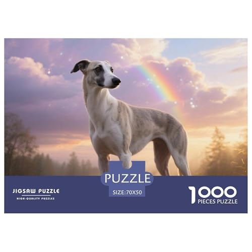 Whippet 1000 Teile Puzzles Haustier Hund Für Kinder Ab 12 Jahren Entspannend Detailreich Spaß Lernspiel 70x50cm/1000pcs von OJASDBDJE