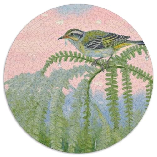 Willow Warbler 1000 Teile Puzzle Vogel Circular Puzzle Geeignet Ab 12 Jahren Pädagogisches Für Erwachsene Kinder Buntes Tier Geschenke 1000pcs (67.5x67.5cm) von OJASDBDJE