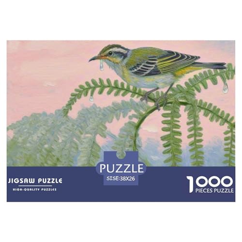 Willow Warbler 1000 Teile Puzzle Vogel Für Die Ganze Familie Herausforderung Detailreich Spaß Lernspiel 38x26cm/1000pcs von OJASDBDJE