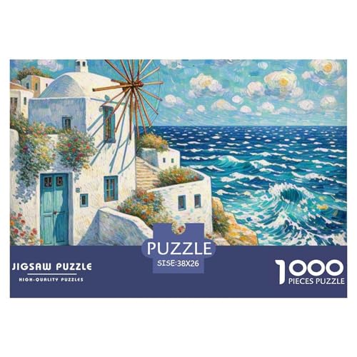 Windmühle 1000 Teile Puzzle Architektur Für Kinder Ab 12 Jahren Entspannend Premium-Qualität Spielzeug Lernspiel 38x26cm/1000pcs von OJASDBDJE