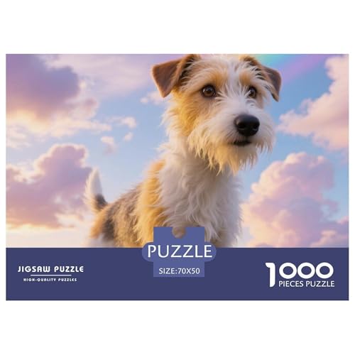 Wire Fox Terrier 1000 Teile Puzzle Haustier Hund Für Die Ganze Familie Entspannend Premium-Qualität Spaß Pädagogisches Spiel 70x50cm/1000pcs von OJASDBDJE