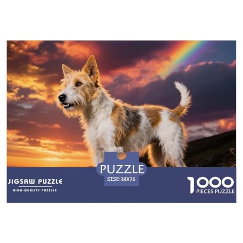 Wire Fox Terrier 1000 Teile Puzzle Haustier Hund Für Kinder Ab 12 Jahren Herausforderung Premium-Qualität Spielzeug Lernspiel 38x26cm/1000pcs von OJASDBDJE