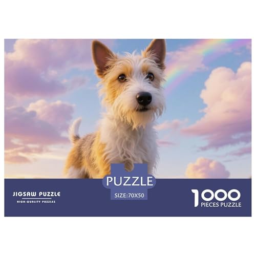 Wire Fox Terrier 1000 Teile Puzzle Haustier Hund Geschenke Für Frauen/Männer Herausforderung Premium-Qualität Spielzeug Lernspiel 70x50cm/1000pcs von OJASDBDJE