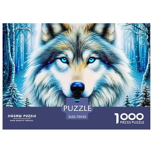 Wolf 1000 Teile Puzzle Tier Für Die Ganze Familie Entspannend Detailreich Spaß Lernspiel 70x50cm/1000pcs von OJASDBDJE