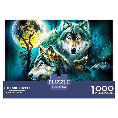 Wolf 1000 Teile Puzzle Tier Für Die Ganze Familie Entspannend Detailreich Spielzeug Pädagogisches Spiel 38x26cm/1000pcs von OJASDBDJE