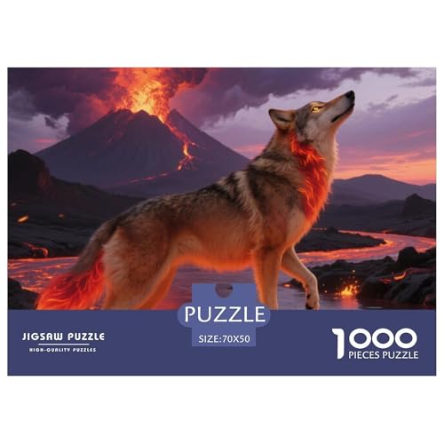 Wolf 1000 Teile Puzzle Tier Für Die Ganze Familie Entspannend Detailreich Spielzeug Pädagogisches Spiel 70x50cm/1000pcs von OJASDBDJE