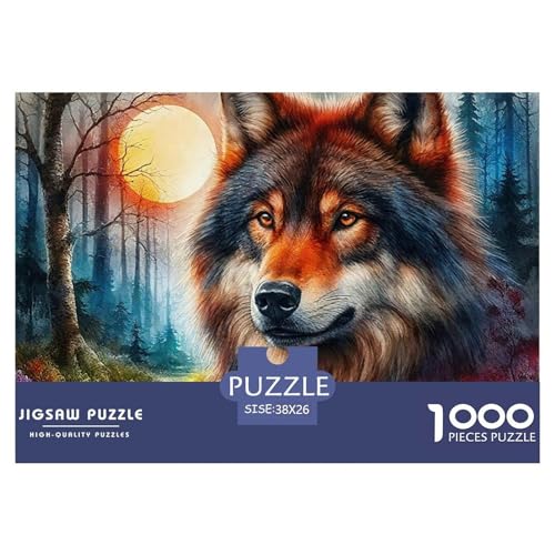 Wolf 1000 Teile Puzzle Tier Für Die Ganze Familie Entspannend Premium-Qualität Spaß Lernspiel 38x26cm/1000pcs von OJASDBDJE