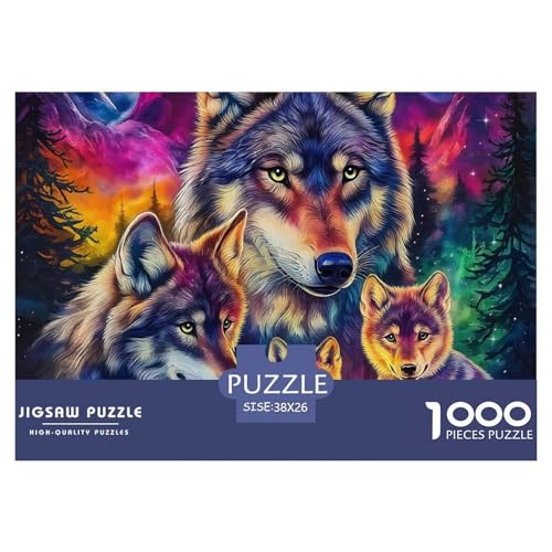 Wolf 1000 Teile Puzzle Tier Für Die Ganze Familie Herausforderung Premium-Qualität Spielzeug Pädagogisches Spiel 38x26cm/1000pcs von OJASDBDJE