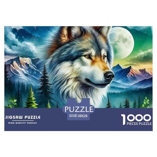 Wolf 1000 Teile Puzzle Tier Geschenke Für Frauen/Männer Entspannend Detailreich Spaß Pädagogisches Spiel 38x26cm/1000pcs von OJASDBDJE