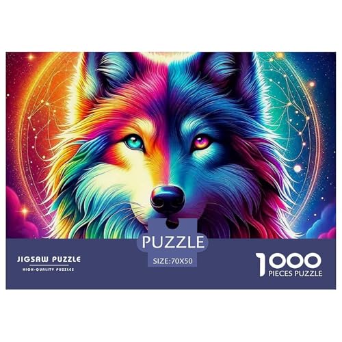 Wolf 1000 Teile Puzzle Tier Geschenke Für Frauen/Männer Entspannend Detailreich Spaß Pädagogisches Spiel 70x50cm/1000pcs von OJASDBDJE