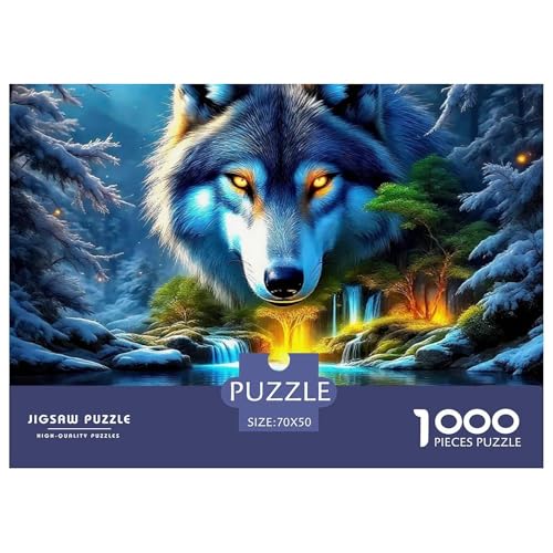 Wolf 1000 Teile Puzzle Tier Geschenke Für Frauen/Männer Herausforderung Detailreich Spielzeug Pädagogisches Spiel 70x50cm/1000pcs von OJASDBDJE