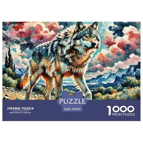 Wolf 1000 Teile Puzzle Tiere Für Kinder Ab 12 Jahren Herausforderung Premium-Qualität Spielzeug Lernspiel 70x50cm/1000pcs von OJASDBDJE