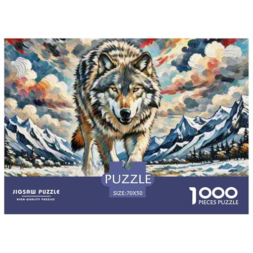 Wolf 1000 Teile Puzzle Tiere Geschenke Für Frauen/Männer Herausforderung Detailreich Spaß Lernspiel 70x50cm/1000pcs von OJASDBDJE
