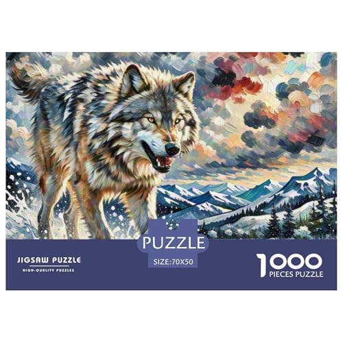 Wolf 1000 Teile Puzzle Tiere Geschenke Für Frauen/Männer Herausforderung Detailreich Spielzeug Lernspiel 70x50cm/1000pcs von OJASDBDJE