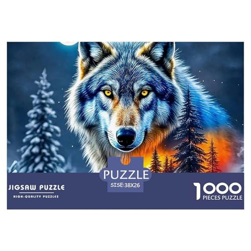 Wolf 1000 Teile Puzzles Tier Für Kinder Ab 12 Jahren Entspannend Detailreich Spaß Pädagogisches Spiel 38x26cm/1000pcs von OJASDBDJE