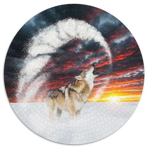 Wolf Mit 1000 Teilen Puzzle Tiere Circular Puzzle Für Erwachsene Und Kinder Pädagogisches Für Erwachsene Kinder Buntes Tier Geschenke 1000pcs (67.5x67.5cm) von OJASDBDJE
